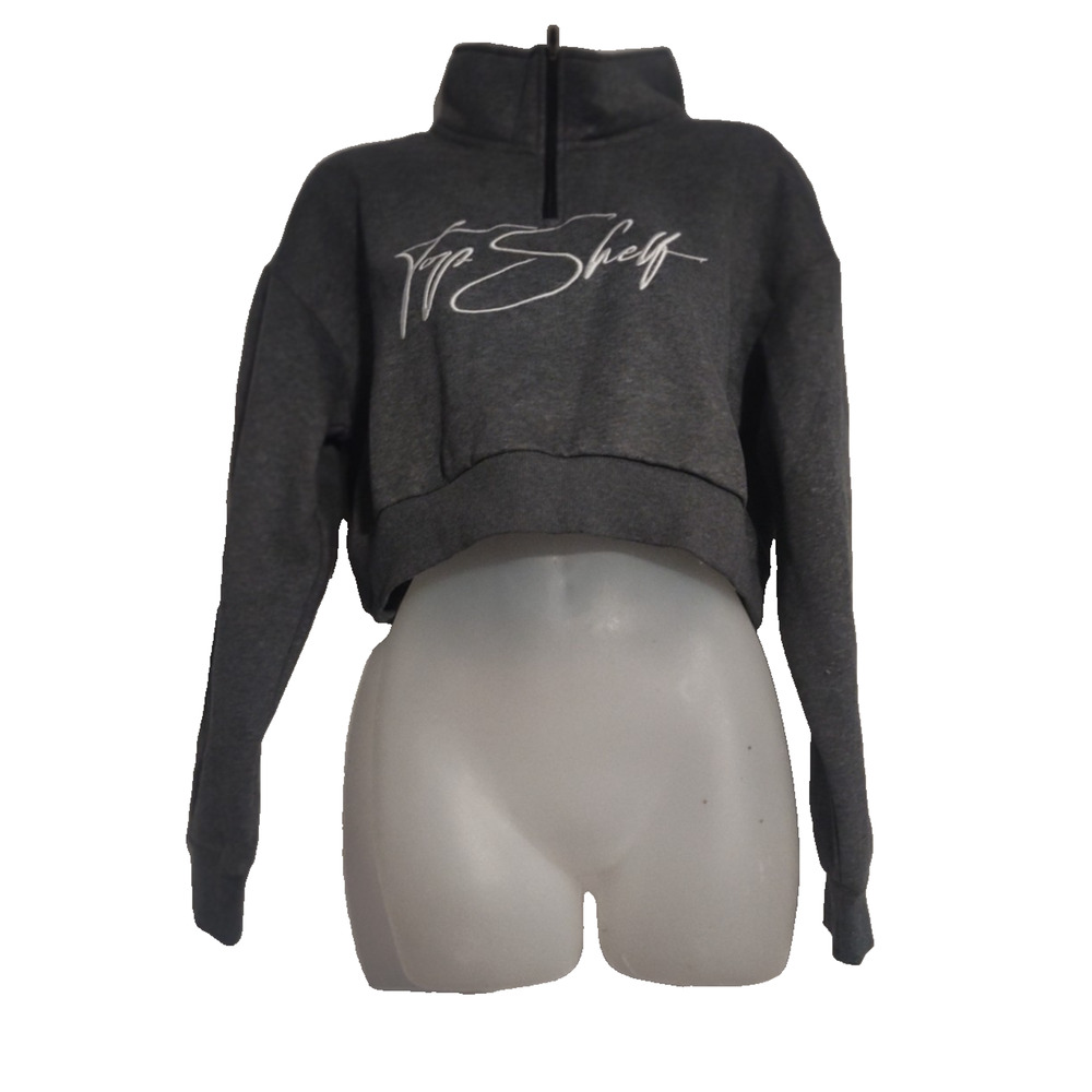 Top Shelf Dark Gray Sweatshirt Cropped Style Size L Bag1